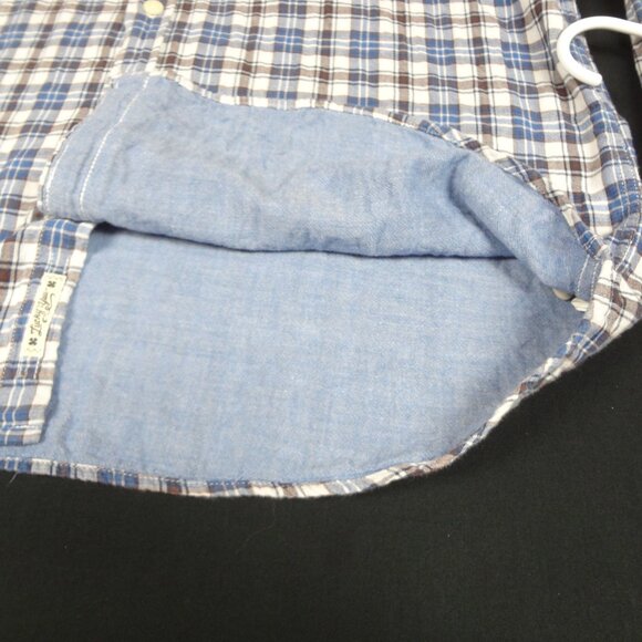 LUCKY BRAND BLUE PLAID WESTERN COWBOY STYLE BUTTON UP MENS XL SHIRT L193 - Picture 9 of 9